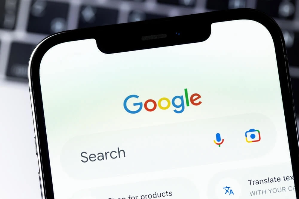 Google search on a mobile phone