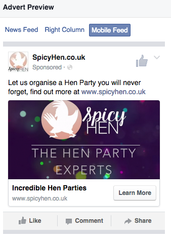 Spicy Hen Facebook Adverts