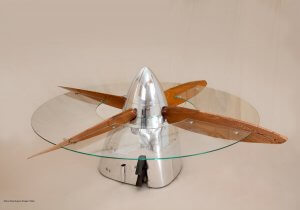 image of table made out of a spitfire